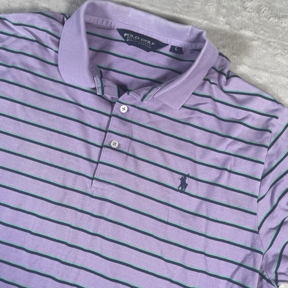 Ralph Lauren Other - Polo Golf Ralph Lauren Shirt Men's Large Purple Striped Pima Soft Touch Polo‎